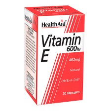 HEALTH AID VITAMIN E 600IU, POWERFULL ANTIOXIDANT 30CAPSULES