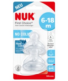 Nuk First Choice Silicone Teat 6-18m Medium 2s