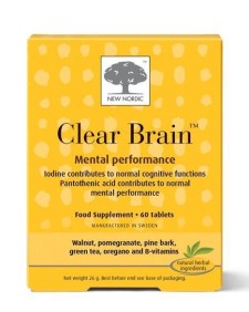 NEW NORDIC CLEAR BRAIN 60 TABLETS, PROMOTES NORMAL COGNITIVE FUNCTION AND MENTAL PERFORMANCE