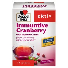 Doppelherz Immuntive Cranberry With Vitamin C + Zinc x 10 Sachets