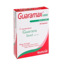 HEALTH AID GUARAMAX 1000, GUARANA SEED EXTRACT 250MG  FOR EXTRA ENERGY BOOST 30CAPSULES
