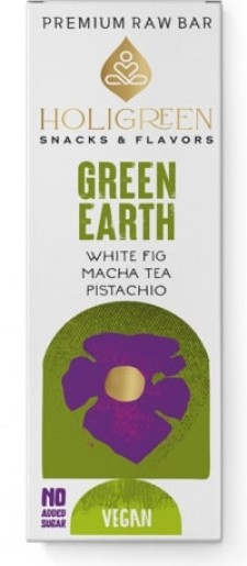 Holigreen Green Earth White Fig, Macha Tea & Pistachio Raw Bar x 60g