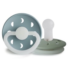 Frigg Moon Phase Silicone Pacifier Stone Blue Night/Sage Night 6-18 months 2s