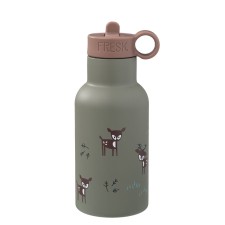 Fresk Stainless Steel Bottle Deer Olive 350ml with Extra Lid