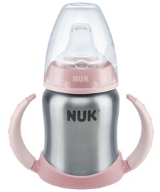 NUK LEARNER CUP STAINLESS STEEL 6-18m 125ML (BLUE OR PINK)