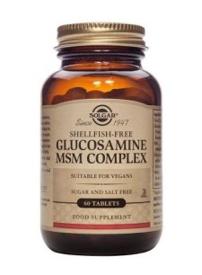SOLGAR GLUCOSAMINE MSM COMPLEX. FOR HEALTHY CARTILAGE & OSTEOARTHRITIS 60TABLETS