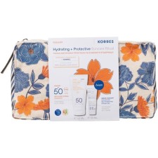 Korres Hydrating & Protective Suncare Ritual - Yoghurt Sunscreen Face Cream SPF50 50ml & Gift Greek Yoghurt Hydrating Probiotics Cream-Gel 20ml & Toiletry Bag