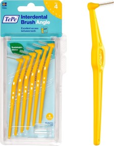 TePe Interdental Yellow Brushes Angle 0.7mm x 6 Pieces