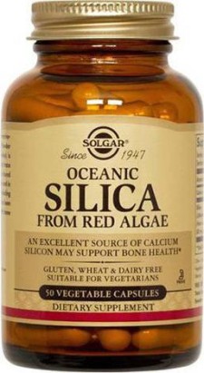 Solgar Silica From Red Algae x 50 Capsules -  For Healthy Bones, Skin, Hair & Nails