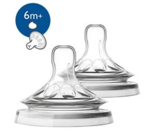 PHILIPS AVENT NATURAL SILICONE TEAT 6m+ THICK FLOW 2s SCF046/27