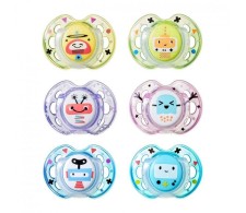 TOMMEE TIPPEE FUN STYLE ORTHODONTIC PACIFIER 0-6m SILICONE 2PIECES