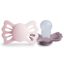 Frigg Lucky Silicone Pacifier White Lilac/Twilight Mauve 6+ months 2s
