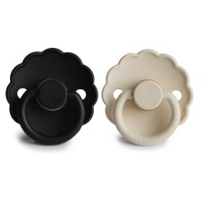 Frigg Daisy Silicone Pacifier Cream/Jet Black 0-6 months 2s