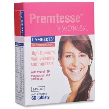 LAMBERTS PREMTESSE FOR WOMEN, HIGH STRENGTH MULTIVITAMINS& MINERALS. FOR WOMEN OF MENSTRUATING AGE 60TABLETS