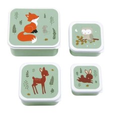 A Little Lovely Company Lunch & Snack Box Set Forest Friends 4s