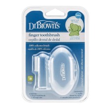 DR. BROWNS SILICONE FINGER TOOTHBRUSH WITH CASE 3m+