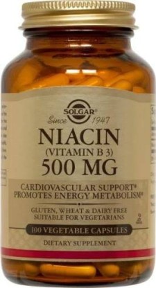SOLGAR NIACIN (VITAMIN B3) 500MG 100 TABLETS, REQUIRED FOR THE METABOLISM OF CARBOHYDRATES AND PROTEIN INTO ENERGY