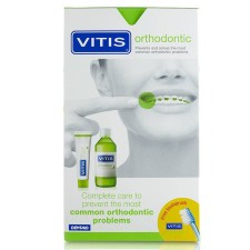 VITIS ORTHODONTIC PACK. INCLUDES MOUTHWASH & TOOTHPASTE AND TOOTHBRUSH