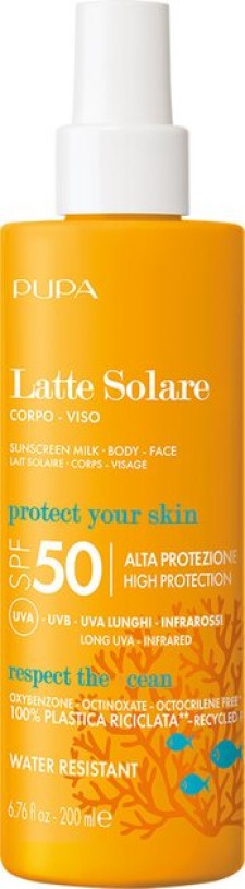 Pupa Sunscreen Milk Body + Face Spf50 200ml