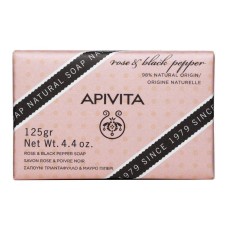 Apivita Natural Bar Soap With Rose & Black Pepper x 125g
