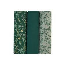 KikkaBoo Muslin Swaddle Se 3Pcs 100X100 Secret Garden Green