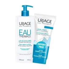 URIAGE SILKY BODY LOTION 500ML & CLEANSING CREAM 200ML