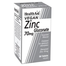 HEALTH AID ZINC GLUCONATE 70MG 90TABLETS