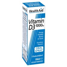 Health Aid Vitamin D3 1000iu x 20ml - Oral Spray - Supports Strong, Healthy Bones & Teeth