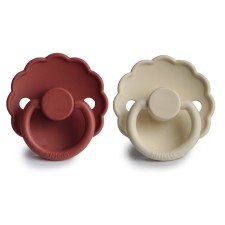 Frigg Round Silicone Pacifier Baked Clay/Cream 0-6m 2s