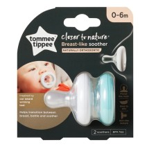 Tommee Tippee Breastlike Soother 0-6m x 2 Pieces