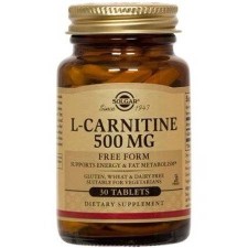 Solgar L-Carnitine 500mg - Supports Energy & Fat Metabolism And Promotes Exercise Recovery x 30 Tablets
