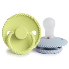 Frigg Rope Silicone Pacifiers Green Tea/Powder Blue 0-6m 2s