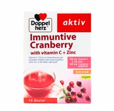 Doppelherz Immuntive Cranberry With Vitamin C + Zinc x 10 Sachets