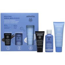 Apivita Promo Set Aqua Beelicious Hydration & Revitalization - Aqua Beelicious Hydrating Gel-Cream Light Texture Moisturizing Cream 40ml & Gift Aqua Beelicious Moisturizing Toner 50ml & Black Dettox Cleansing Gel 15ml