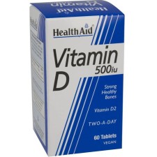 HEALTH AID VITAMIN D 500IU, FOR STRONG& HEALTHY BONES 60TABLETS 60s