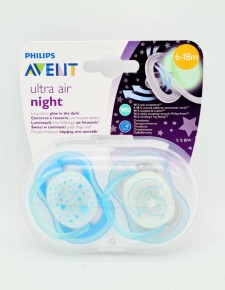 PHILIPS AVENT ULTRA AIR NIGHT PACIFIER 6-18m 2s SCF376/21