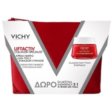 Vichy Liftactiv Collagen Cream & One Step Cleanser 3in1 Bag Set Xmas24