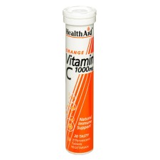 Health Aid Vitamin C 1000mg Orange Flavor x 20 Effervescent Tablets