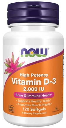 Now Foods - Vitamin D3 2000IU x 120 Softgels