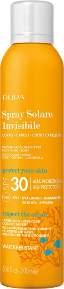 Pupa Invisible Sunscreen Spray Spf 30  Body, Hair + Scalp 200ml