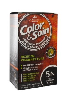 3CHENES COLOR & SOIN PERMANENT HAIR DYE WITH VEGETAL EXTRACTS, 5N LIGHT CHESTNUT