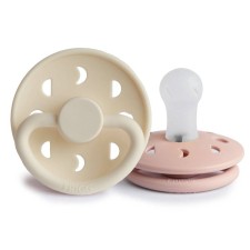 Frigg Moon Phase Silicone Pacifier Cream/Blush 0-6 months 2s