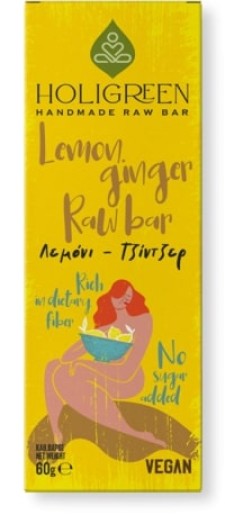 Holigreen Lemon & Ginger Raw Bar x 60g