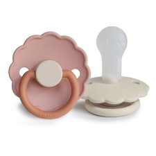 Frigg Daisy Silicone Pacifier Biscuit/Cream 0-6 months 2s