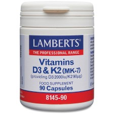 Lamberts Vitamin D3 2000IU & K2 90mg x 90 Capsules