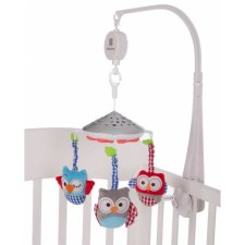 KIKKA BOO MUSICAL MOBILE WITH PROJECTOR OWLS WHITE