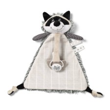 Babyono Cuddly Toy Racoon Rocky with Pacifier Holder