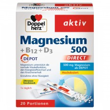 Doppelherz Magnesium 500 + B12 + D3 20 Sachets