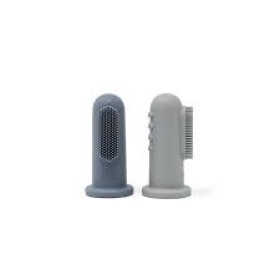 Mushie Finger Toothbrush Stone/Tradewinds 2s