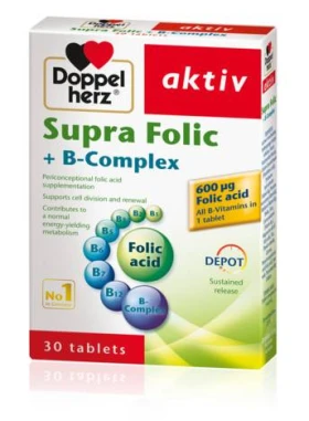 Doppelherz Supra Folic Acid + B Complex X 45 Tablets | Epharmadora